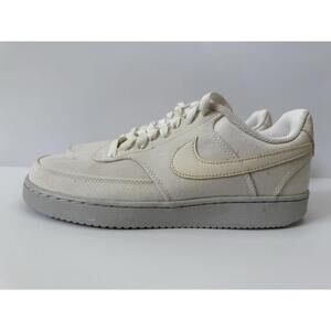 Nike Court Vision Canvas Next Nature Low Triple White Size 7.5M